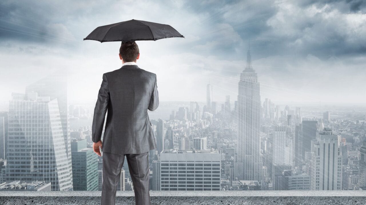 Man Suit Umbrella Looking City man suit umbrella looking city